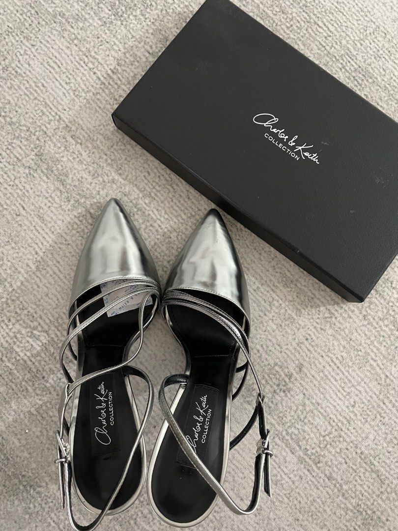 Charles and keith silver shoes new arrivals