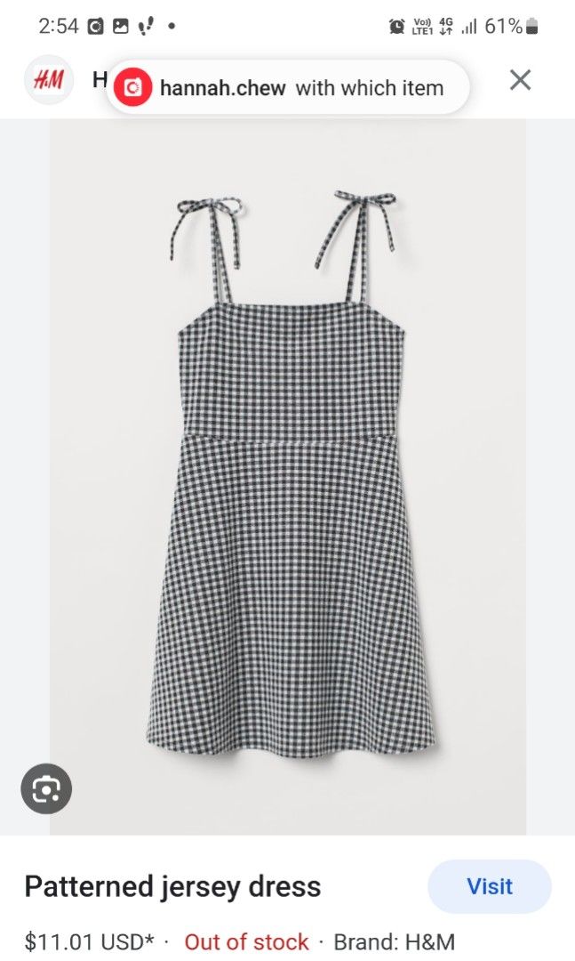 Checkered plaid gingham flare flair Black and white tied strapless