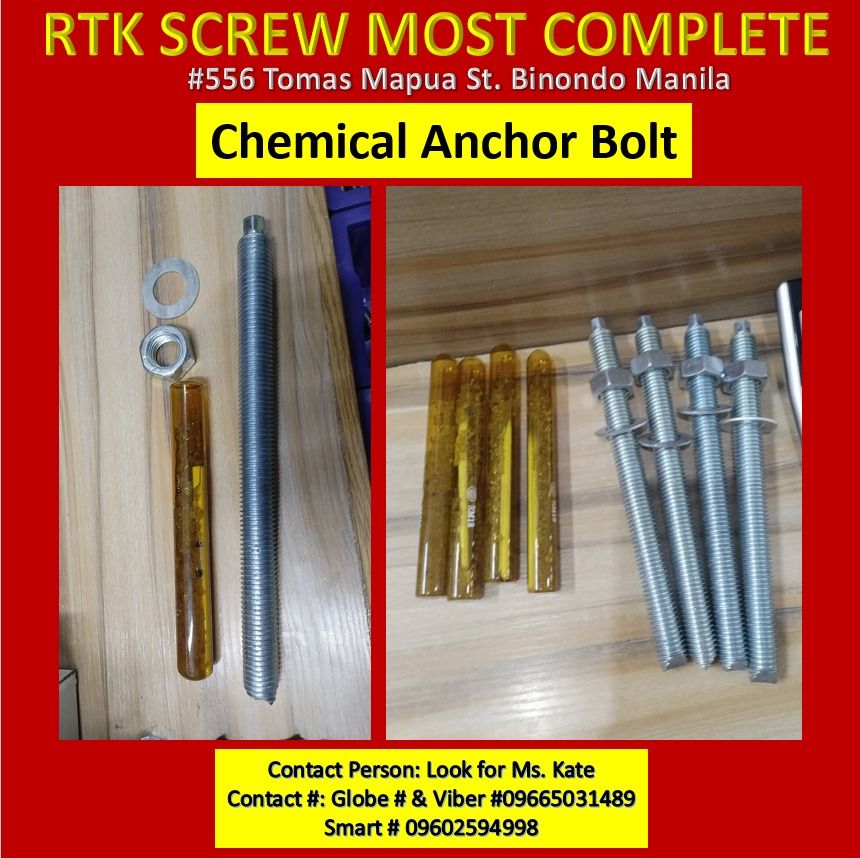 Chemical Anchor Bolt, Commercial & Industrial, Construction Tools & Equipment on Carousell