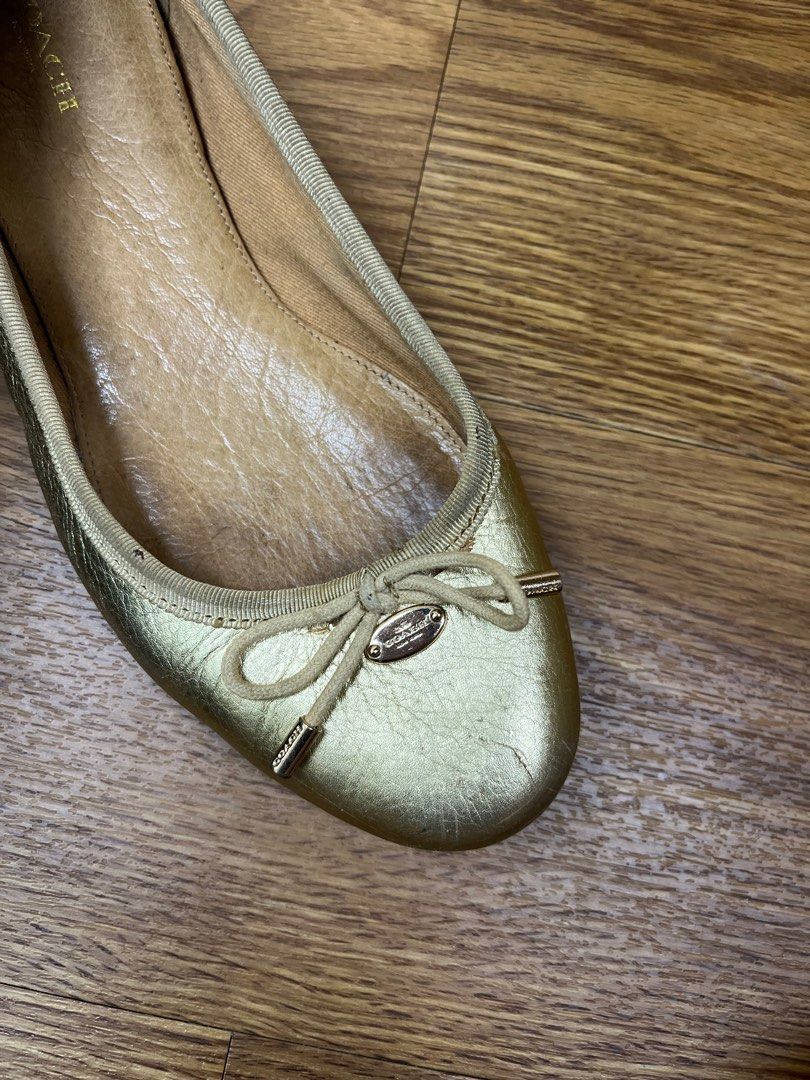 Coach gold ballet flats top