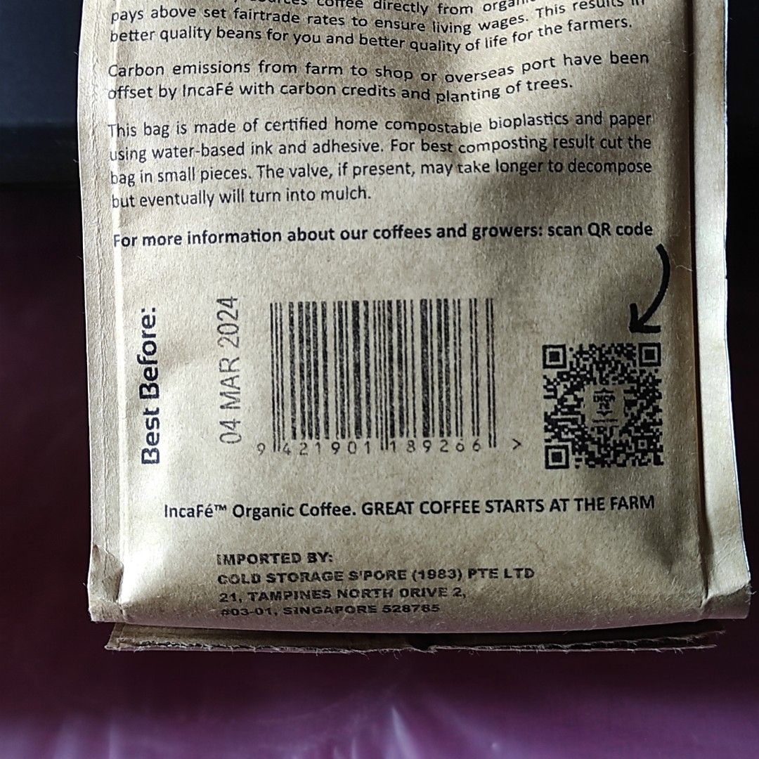 Coffee organic Inca Fe Coffee Decaf filter/plunger grind (200gm), Food ...