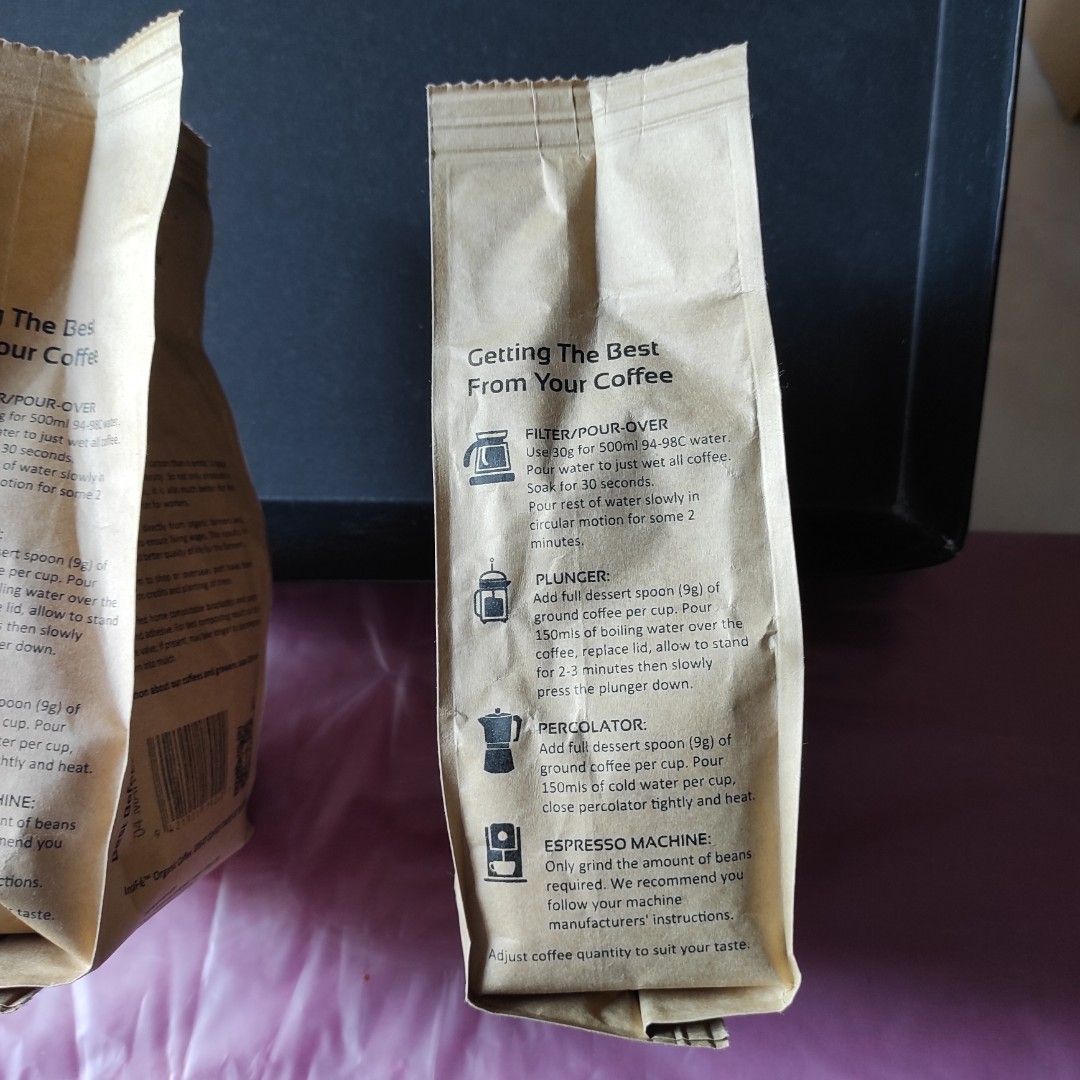 Coffee organic Inca Fe Coffee Decaf filter/plunger grind (200gm), Food ...