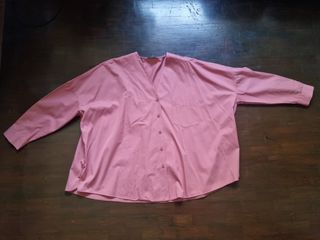 COS pink oversized button down