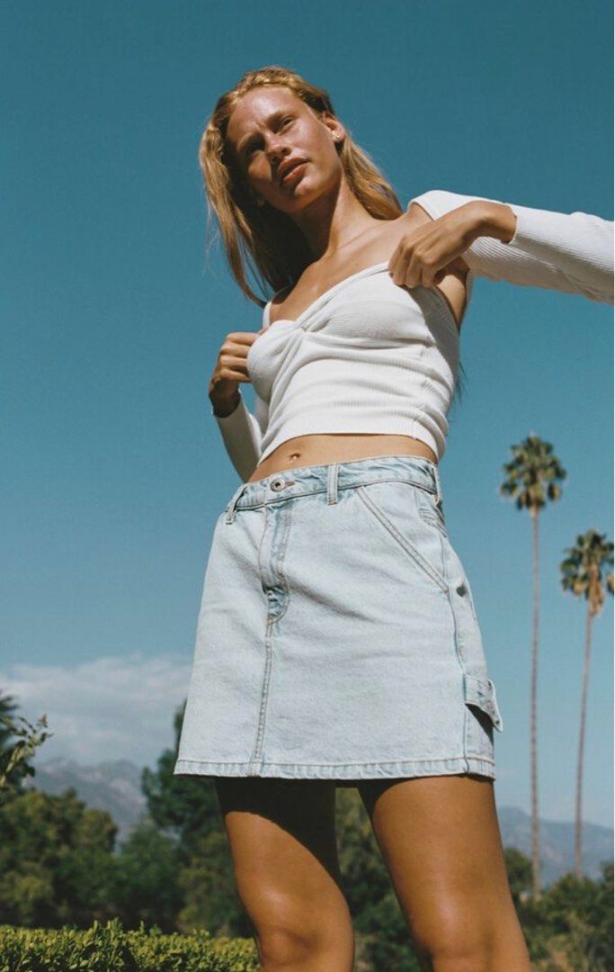 Denim mini skirt cotton on cheap