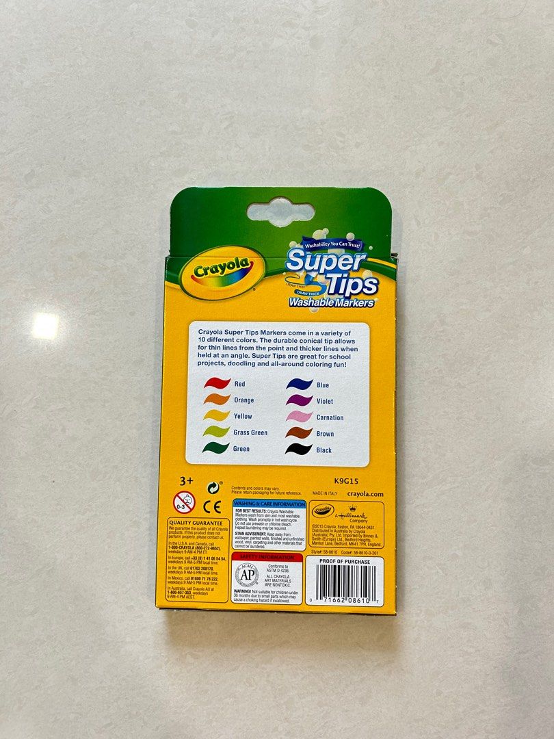 Crayola super tips washable markers, Hobbies & Toys, Stationery & Craft,  Craft Supplies & Tools on Carousell
