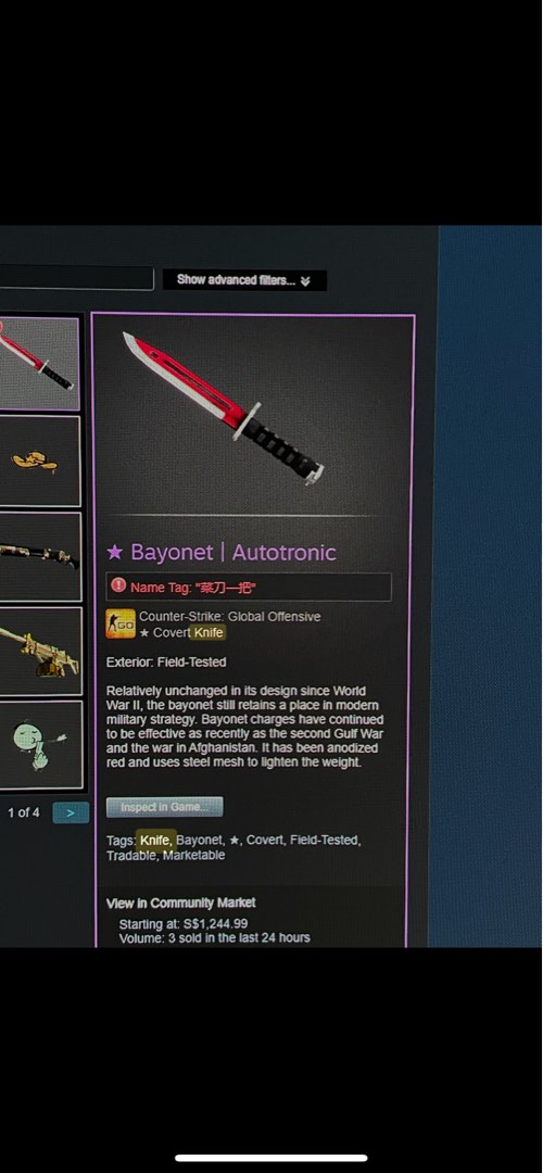 CSGO Autotronic Bayonet, Video Gaming, Gaming Accessories, In-Game ...