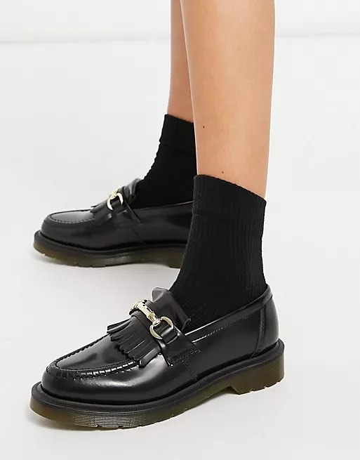 Dr Martens Adrian Snaffle Loafer in Black Leather Women s