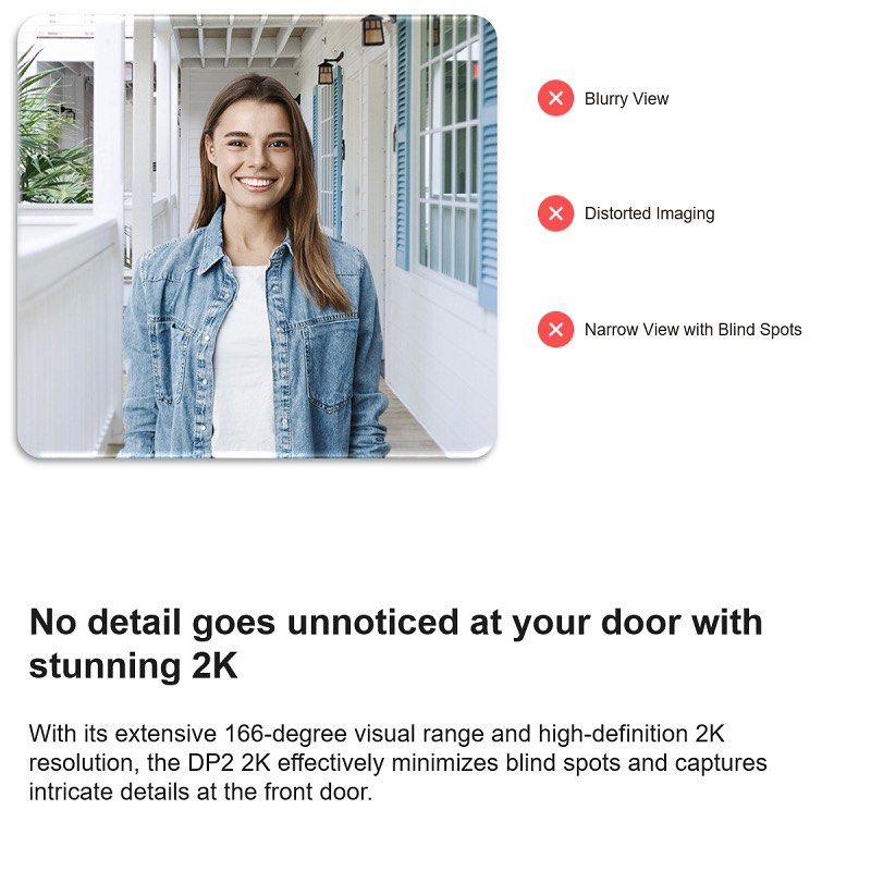 EZVIZ DP2 NEW 2K Version Wire-free Peephole Battery Operated Wireless  Doorbell Camera with 4.3”inch Touch Screen Color Panel (App:EZVIZ)