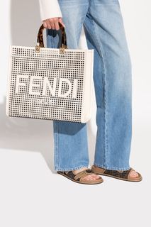 FENDI Logo Mesh Square Big Tote bag Black Vintage Old rcvsmr