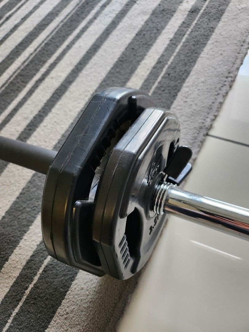 Fitness shop concept barbell
