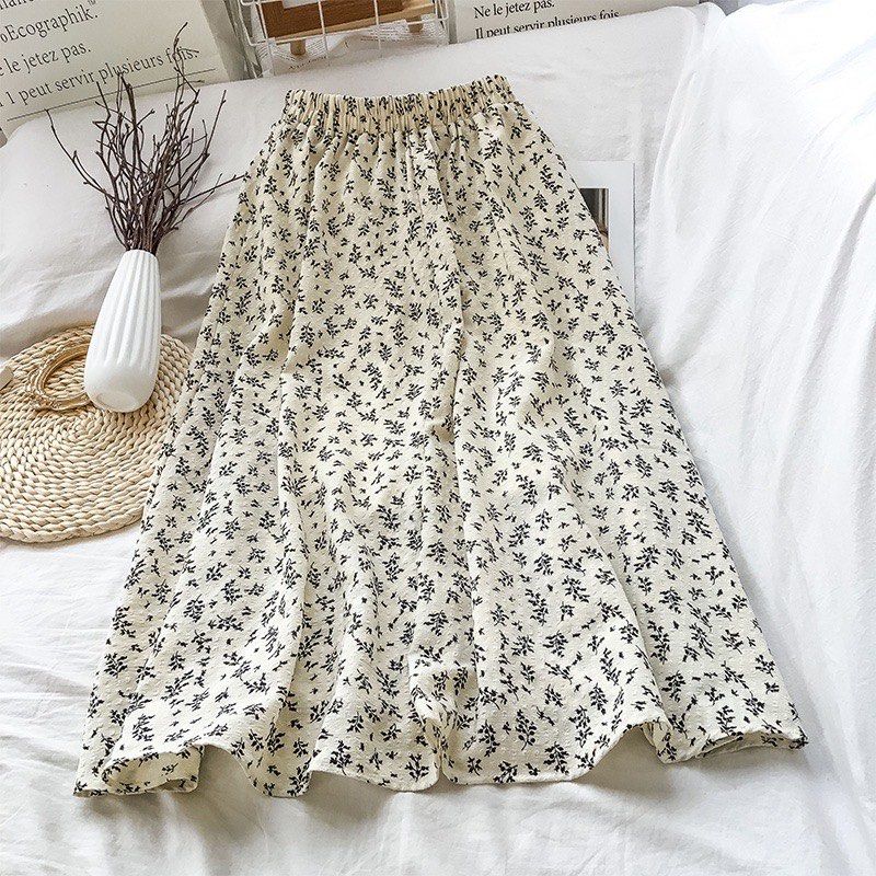 Korean floral maxi sales skirt