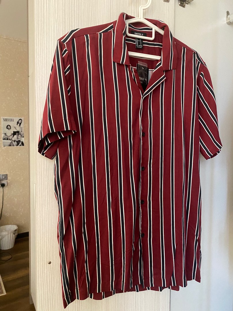 Black and white vertical striped shirt forever 21 online