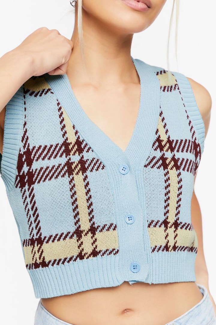 Forever 21 plaid on sale sweater