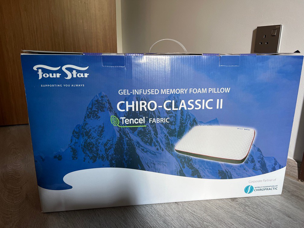 Four star chiro-classic2 gel-infused memory foam pillow, Furniture