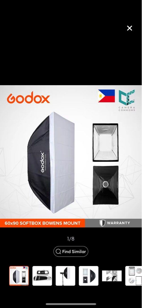 Godox 24 ×35 60×90cm Softbox soft box Reflective Diffuser with Bowens Mount for Studio Strobe Flash Light Photography Lighting (Category: Other Photography Accessories) located in Paranaque City. Submitted by charshabao (Listing ID 1247624238, Image 1). Description: Negotiable brand new! Got it for a shoot but the shoot didnt push through:( .