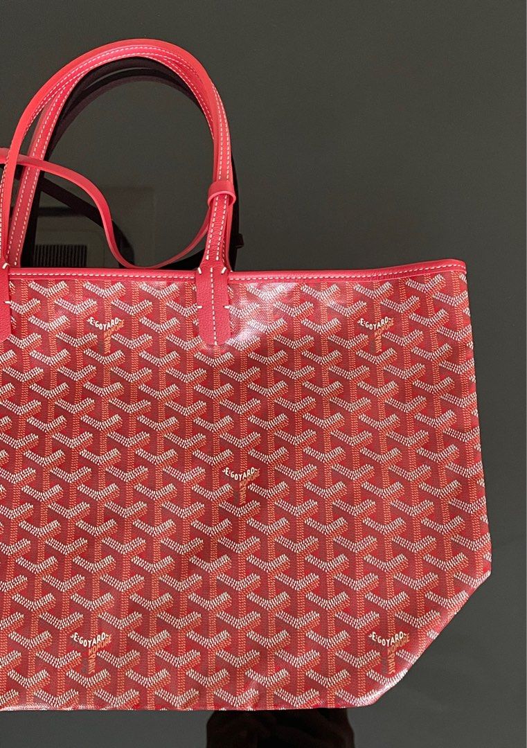 GOYARD Saint Louis PM Tote Bag Red TK735 Coated canvas, leather A4 used