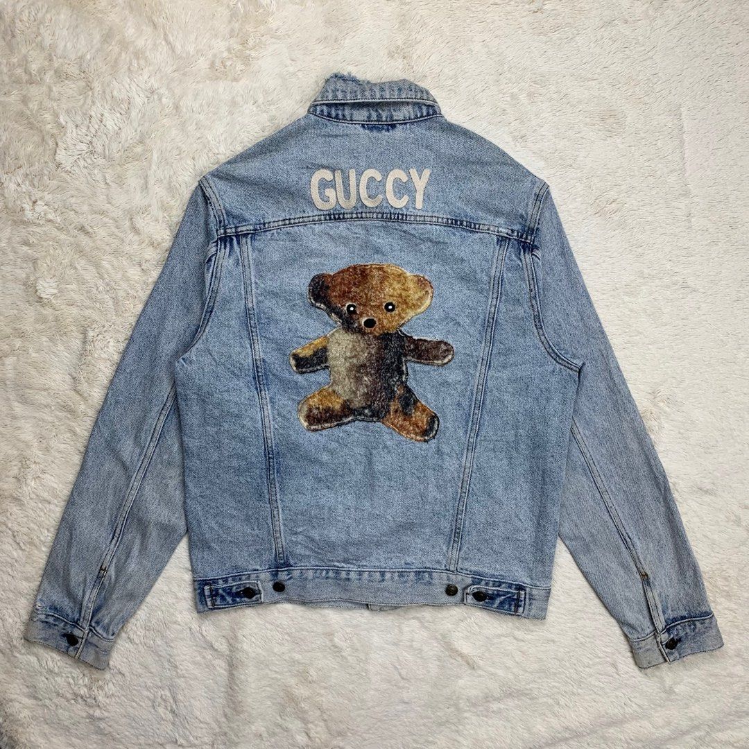 Gucci bear store denim jacket