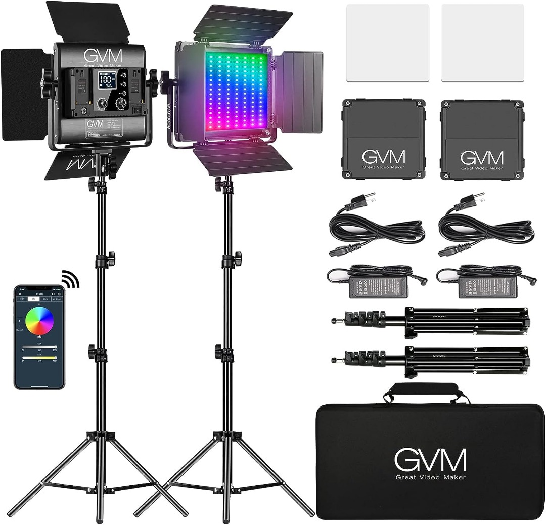 GVM LED Video Light Panel, RGB Video Lighting with APP Control, 800D Studio  LED Photography Lighting with Tripod Kit, Kinds Lights Scene LED Light  Panel for YouTube Studio Video, Photography, Photography