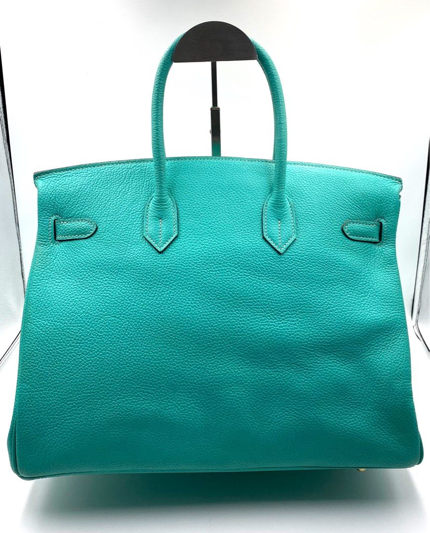 Hermes Birkin 35 PHW Togo Bleu Lagon / Blue Lagoon Bag