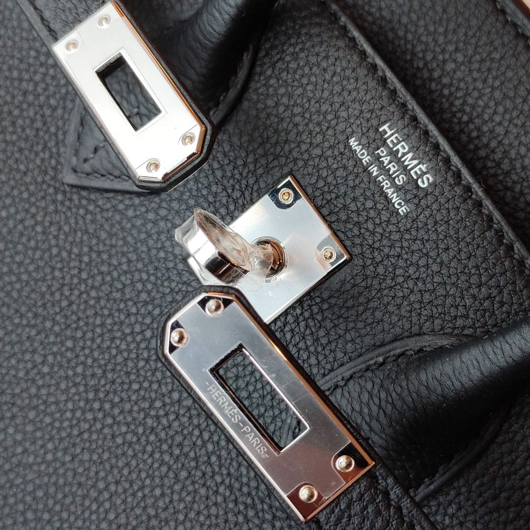 Hermes Birkin 25 Noir 89 Togo Palladium Hardware, 名牌, 手袋及銀包- Carousell
