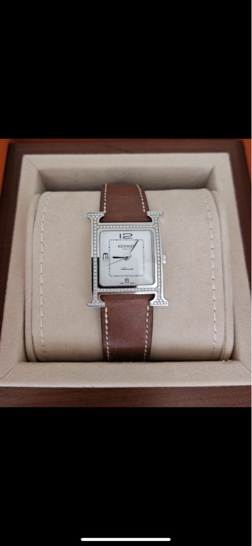 hermes h hour diamond watch