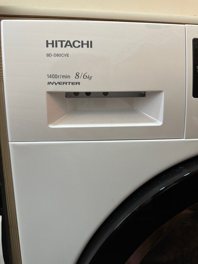 Hitachi Washing Machine BD D80CVE, 家庭電器, 洗衣機及乾衣機 Carousell