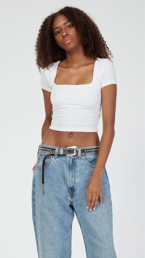 H&m square cheap neck top