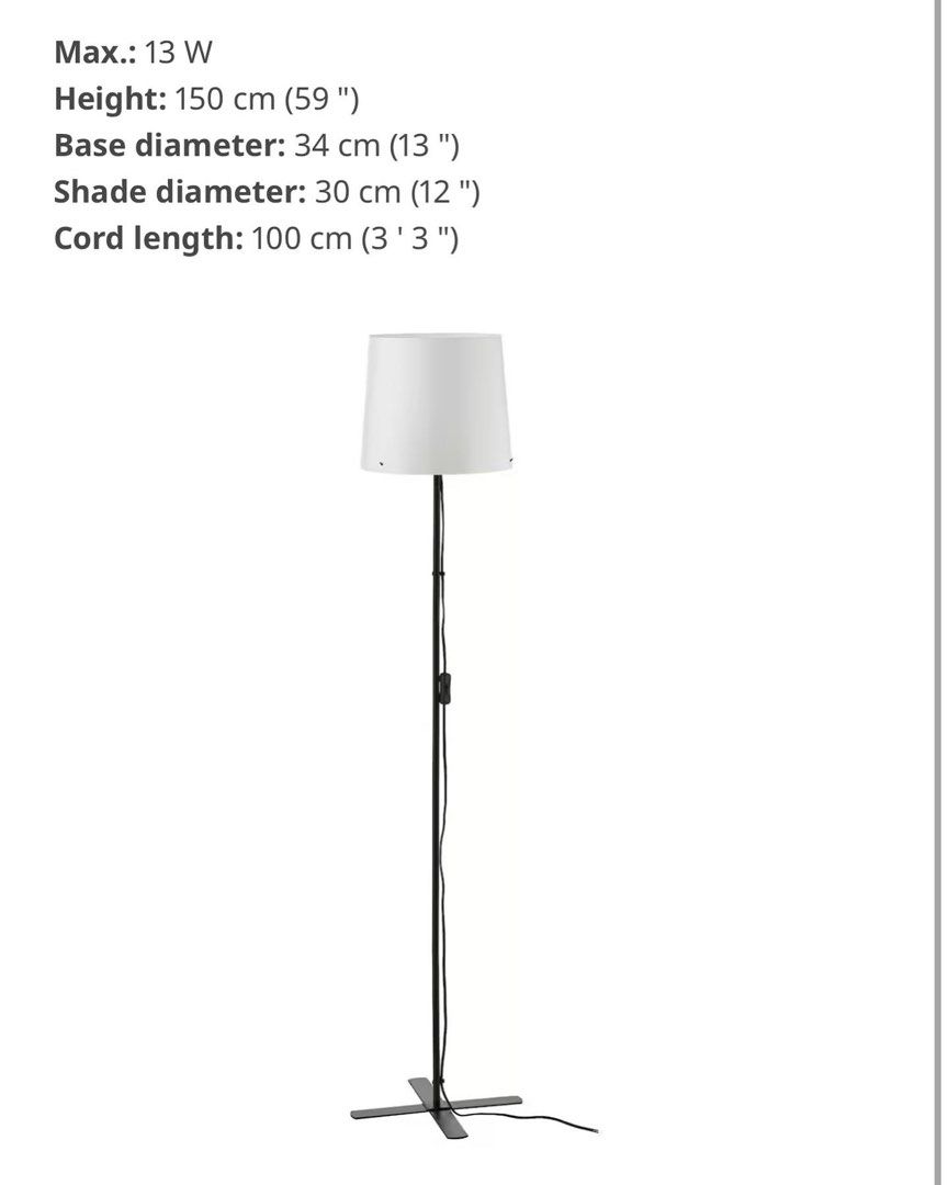 BARLAST table lamp, black/white, 12 - IKEA