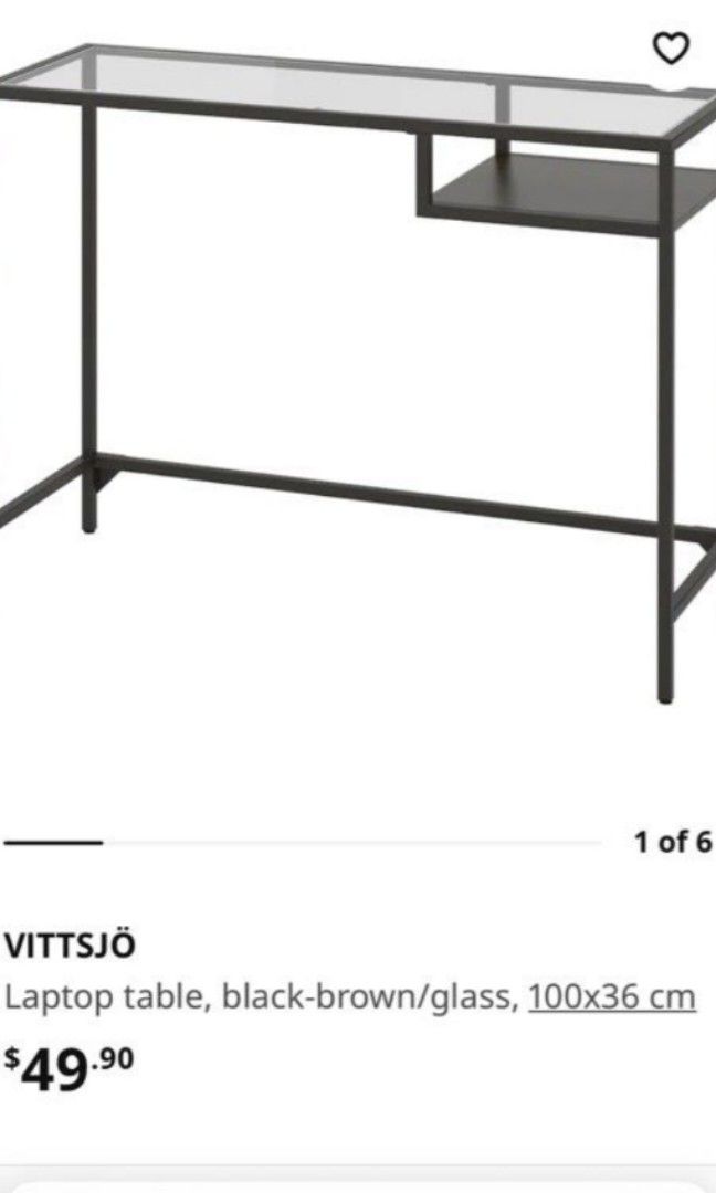 IKEA glass Study desk, Furniture & Home Living, Furniture, Other Home