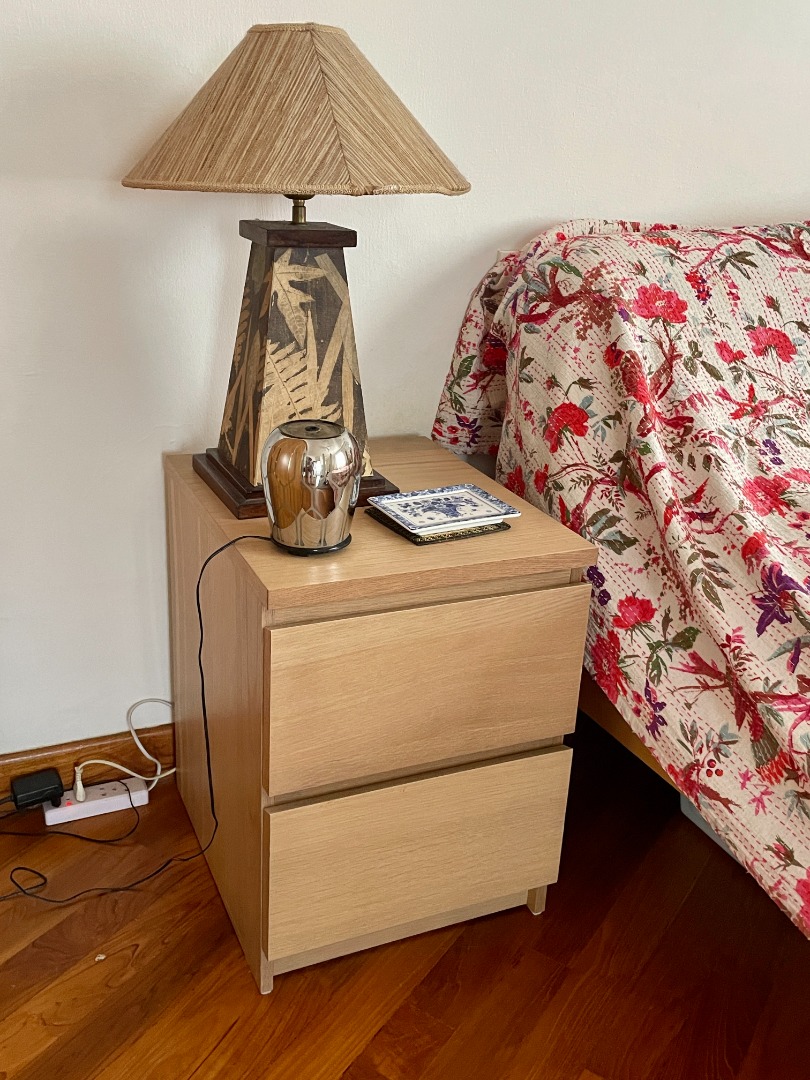 IKEA MALM bedside table (2 drawers) selling as pair, Furniture & Home