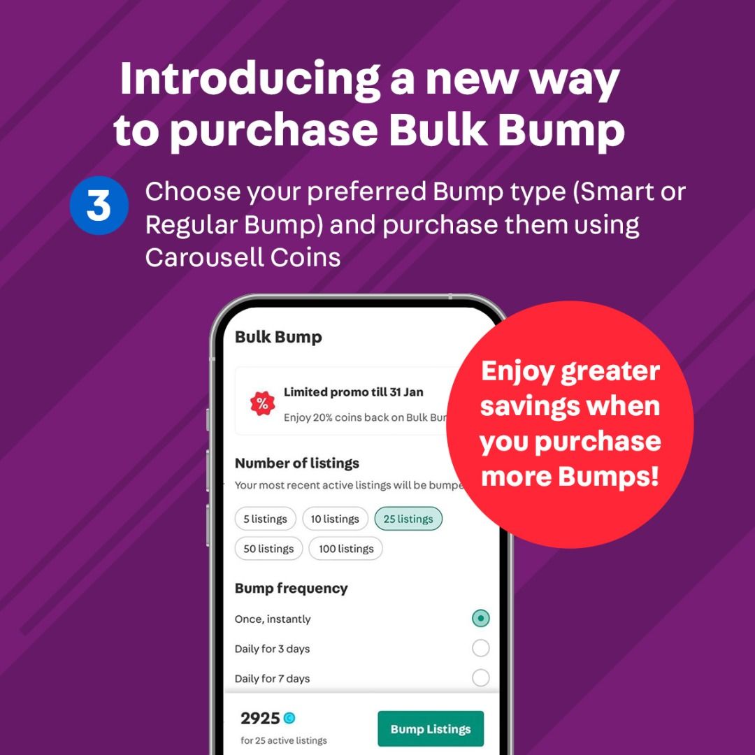 What is Bulk Bump? – Carousell Help Centre