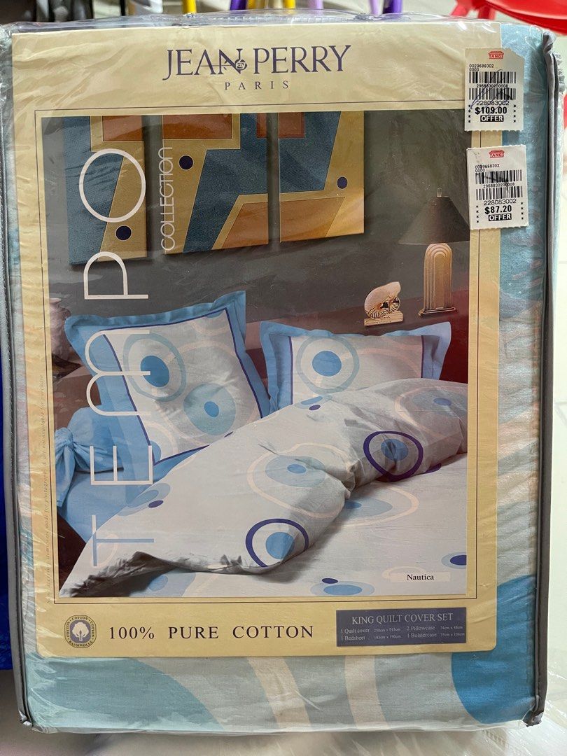 Jean Perry Quilt cover set, Furniture & Home Living, Bedding & Towels