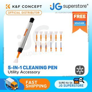 K&F Concept 5-in-1 Multifunction Cleaning Pen Set with APS-C Cleaning Swab, Flocking Sponge, Culler, Carbon Head and Brush for Cameras and Earphones | SKU-1975 | JG Superstore