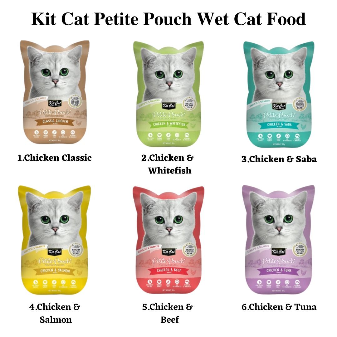 Kit Cat Petite Pouch Wet Food Kitty Crunch Treats Premium Cat Dry Food