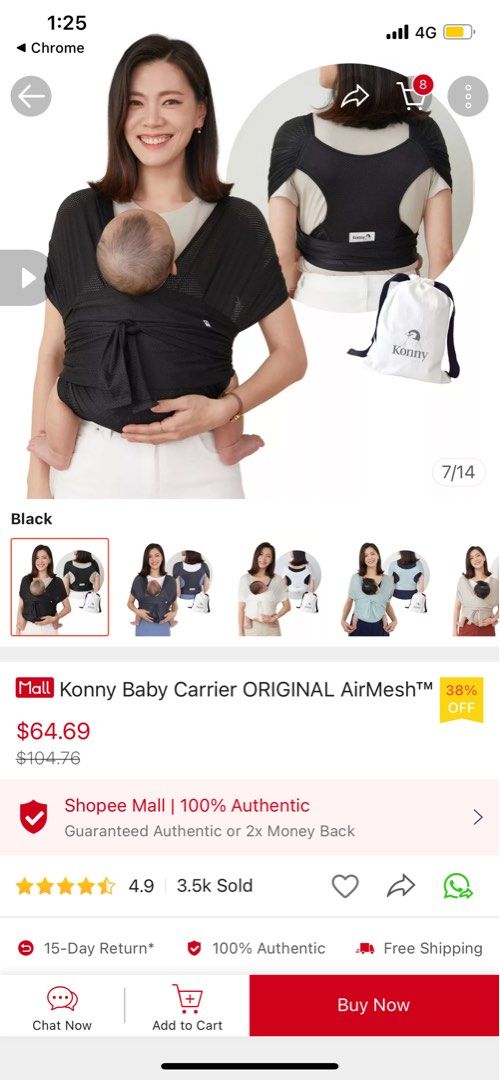 Konny Baby Carrier air mesh, Babies & Kids, Going Out, Carriers & Slings on Carousell