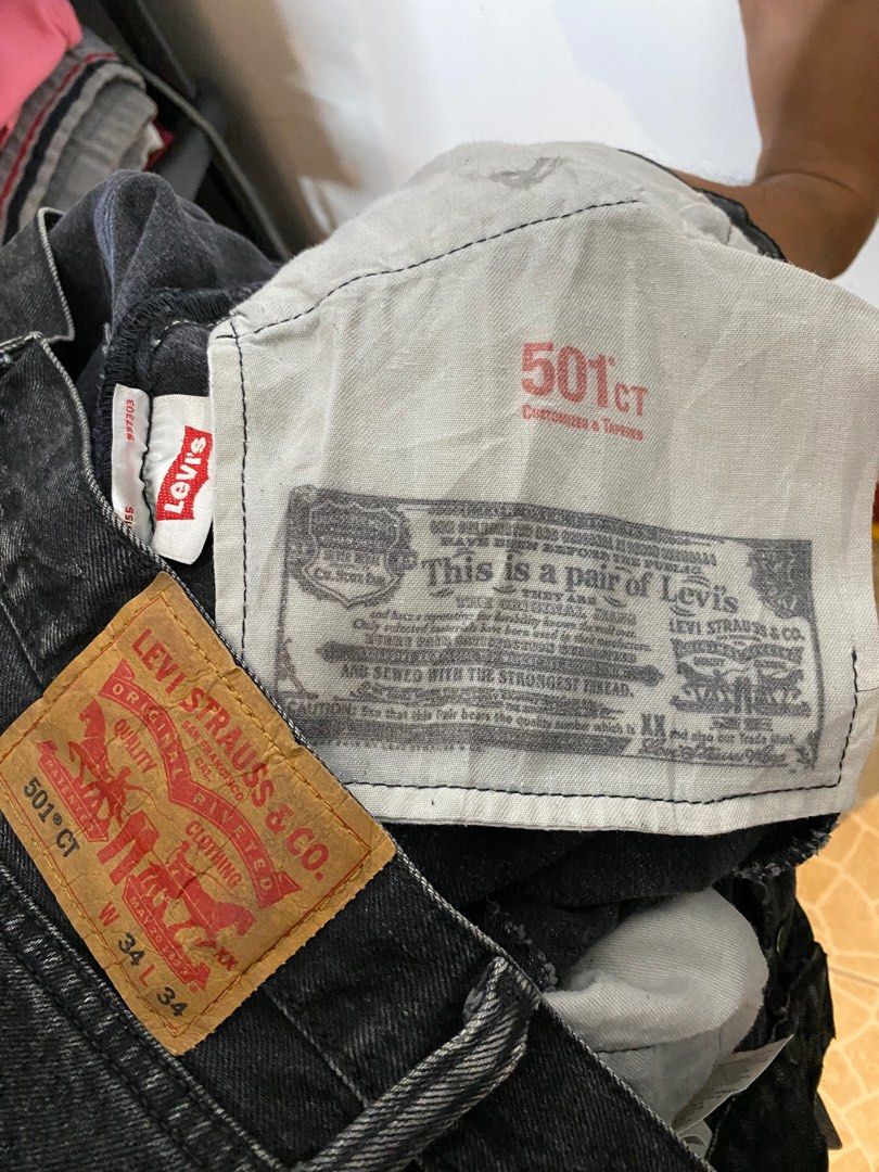 Levi'S 501Ct Black/Gray, Men'S Fashion, Bottoms, Jeans On Carousell