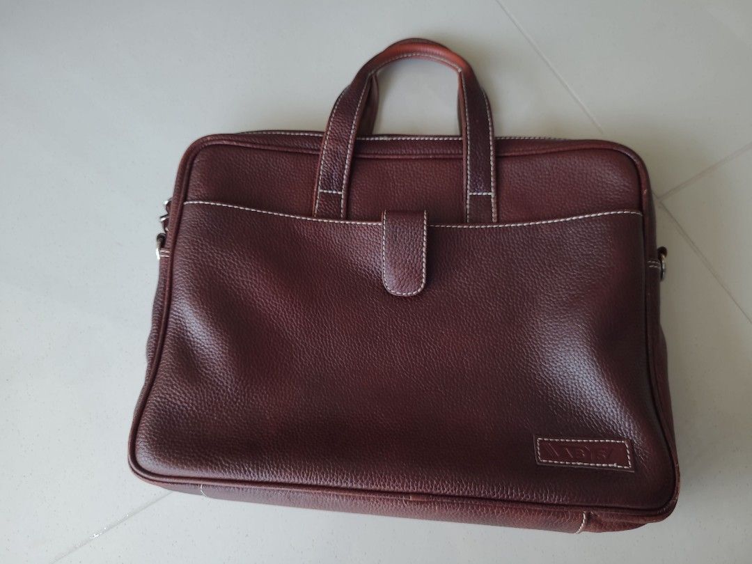 Like new Genuine Leather briefcase laptop bag, Men's Fashion, Bags, Briefcases on Carousell