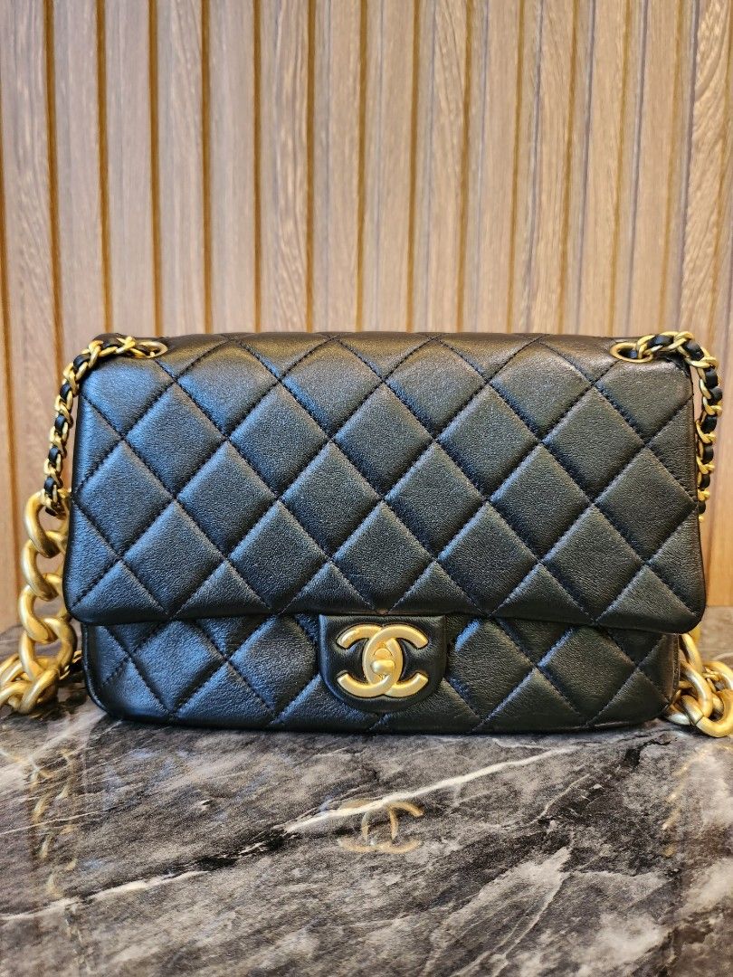Chanel Vintage Small Classic Flap in 24k GHW, Luxury, Bags