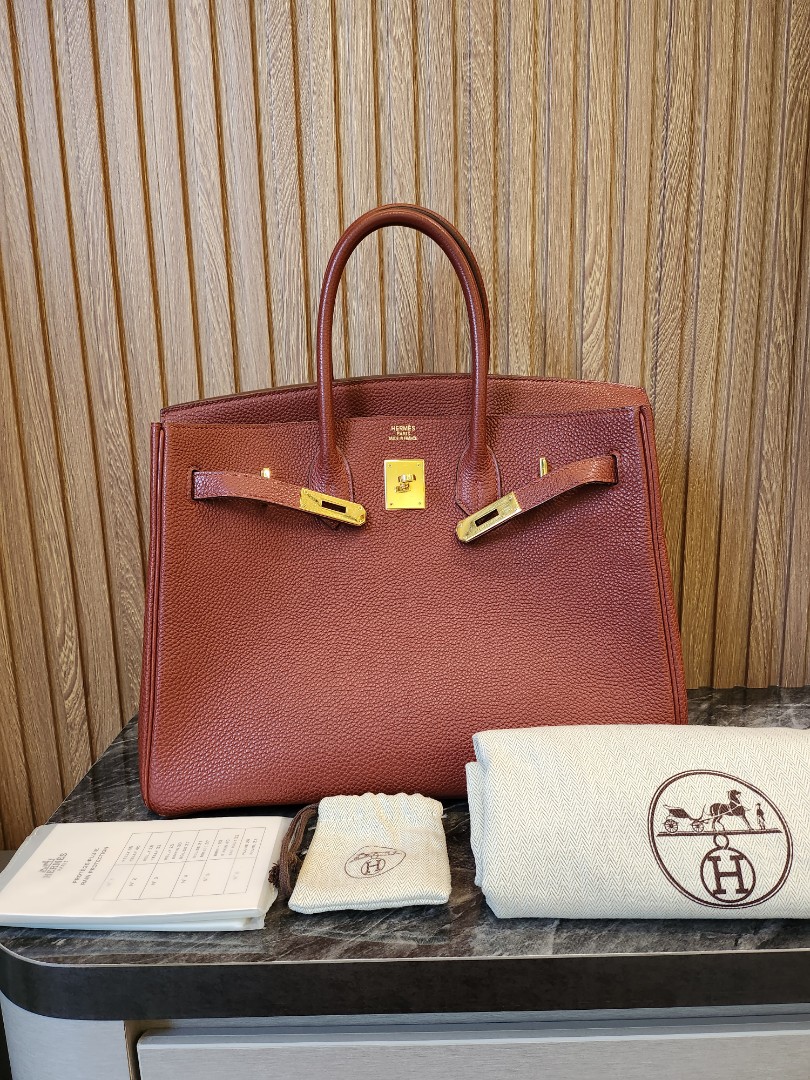 NEW HERMES ROUGE H RED BIRKIN 25 BOX LEATHER SELLIER GHW BAG