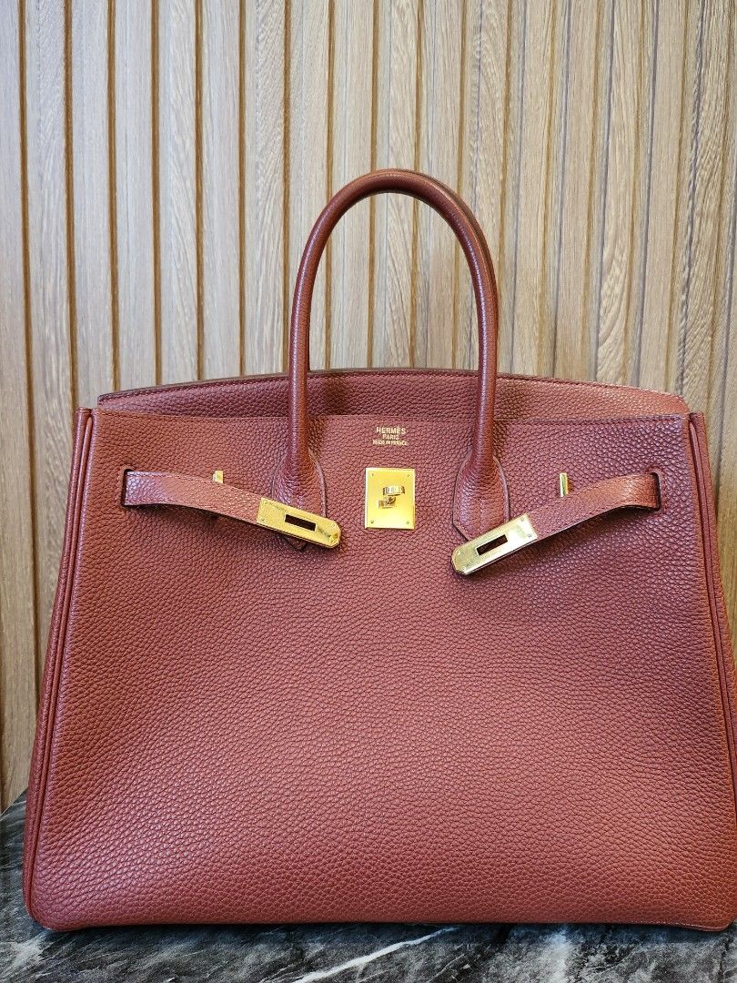 Hermes Kelly Bag Togo Leather Gold Hardware In Burgundy
