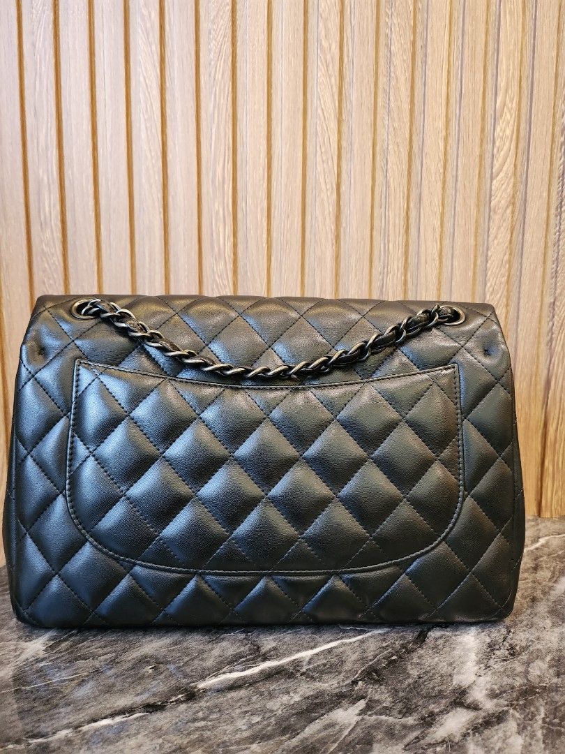 Like New* Limited Edition Chanel Jumbo Double Flap So Black