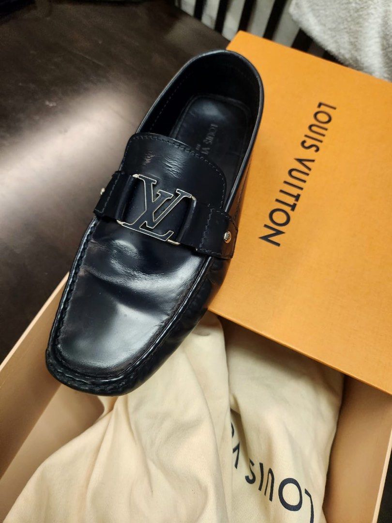 Louis Vuitton Dark Blue Loafers Size 9.5 - Original with dust bags and box,  Women's Fashion, Footwear, Loafers on Carousell