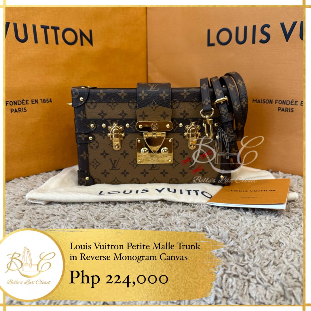 Louis Vuitton LV Women Side Trunk PM Handbag Petite Malle Black Calfskin -  LULUX