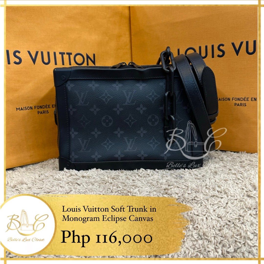 Louis Vuitton LV Unisex Soft Trunk Briefcase Monogram Eclipse Canvas - LULUX