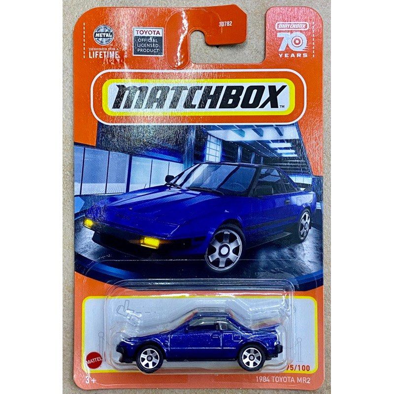 MBX Matchbox 1984 TOYOTA MR2 Metallic Blue Sports 70 th 64 Diecast