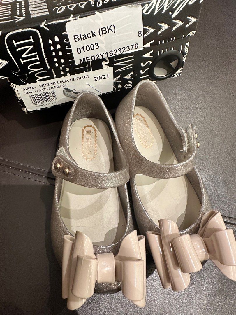 Mini melissa silver glitter top