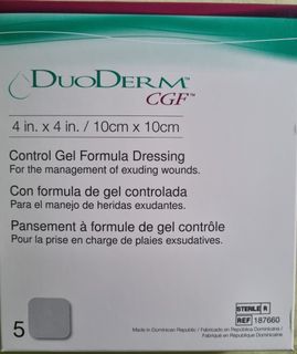 New, sealed! Duoderm CGF Dressing 4"×4" (10cmx10cm).  1 box= 5 pieces. Expiry 2026. SG stock.