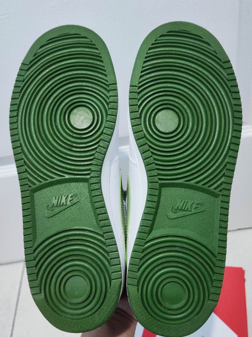 Nike Court Vision Lo White/Oil Green Treeline  Anti Crease Shield