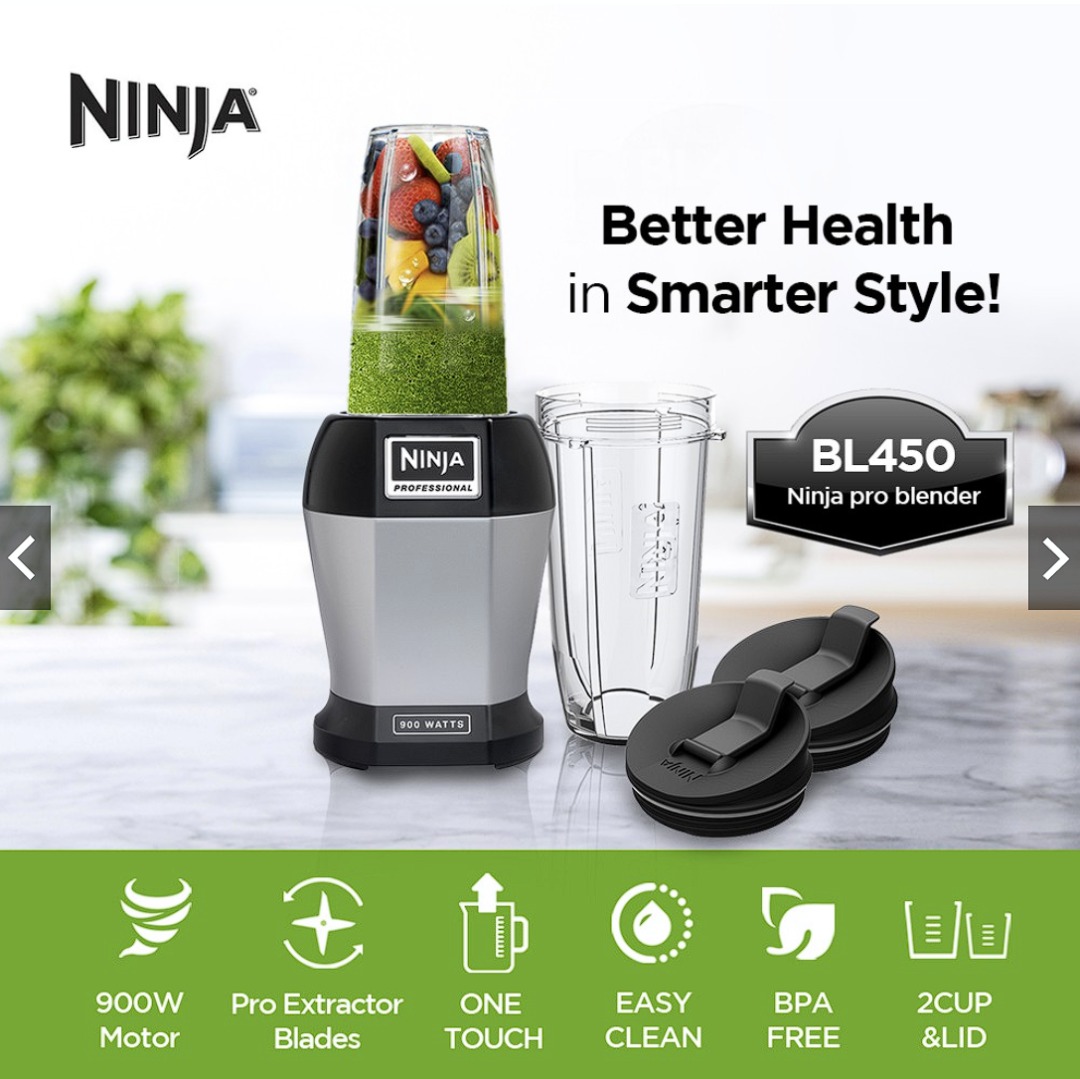 Ninja Blender Professional Blender 900W [BL450], TV & Home Appliances