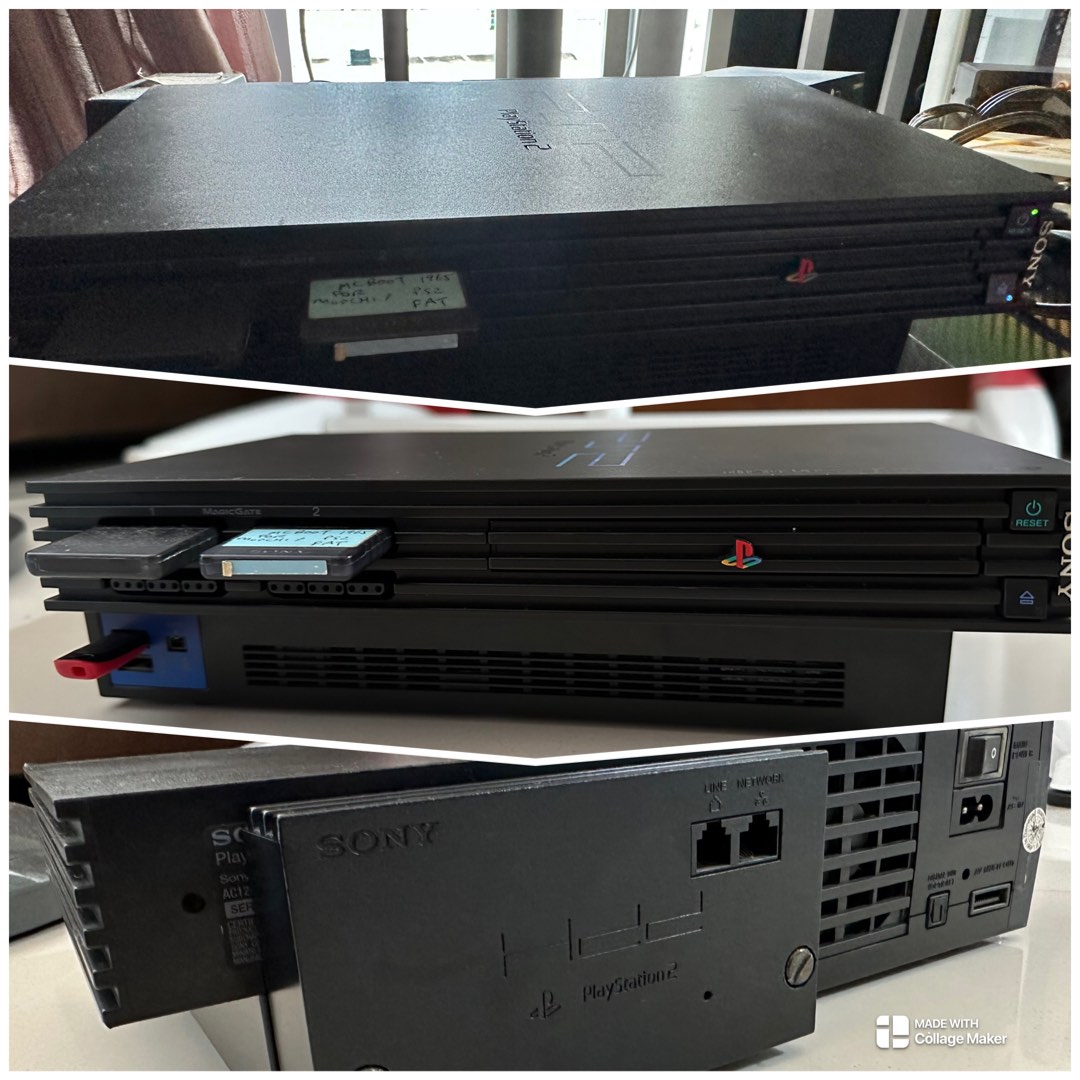 PlayStation Ps2 fat modded console with harddisk on sale, Video Gaming